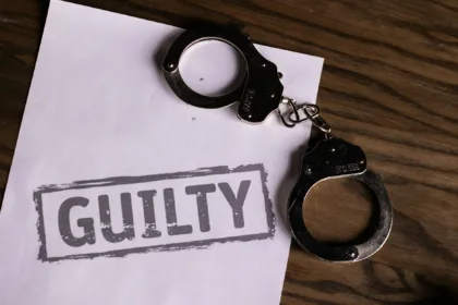a stainless steel handcuff